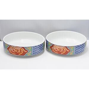 Imari Porcelain Japanese Dragon Stacking Bowls - 2pc Set
